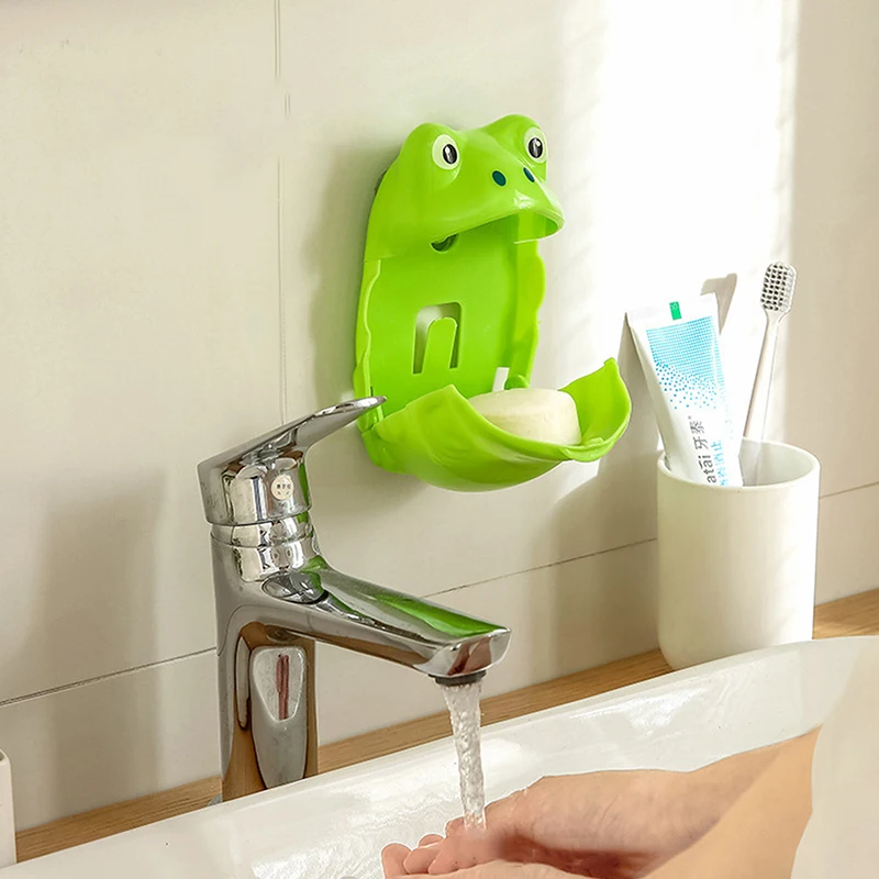 Креативная мыльница в виде лягушки держатель для мыла на присоске прочная