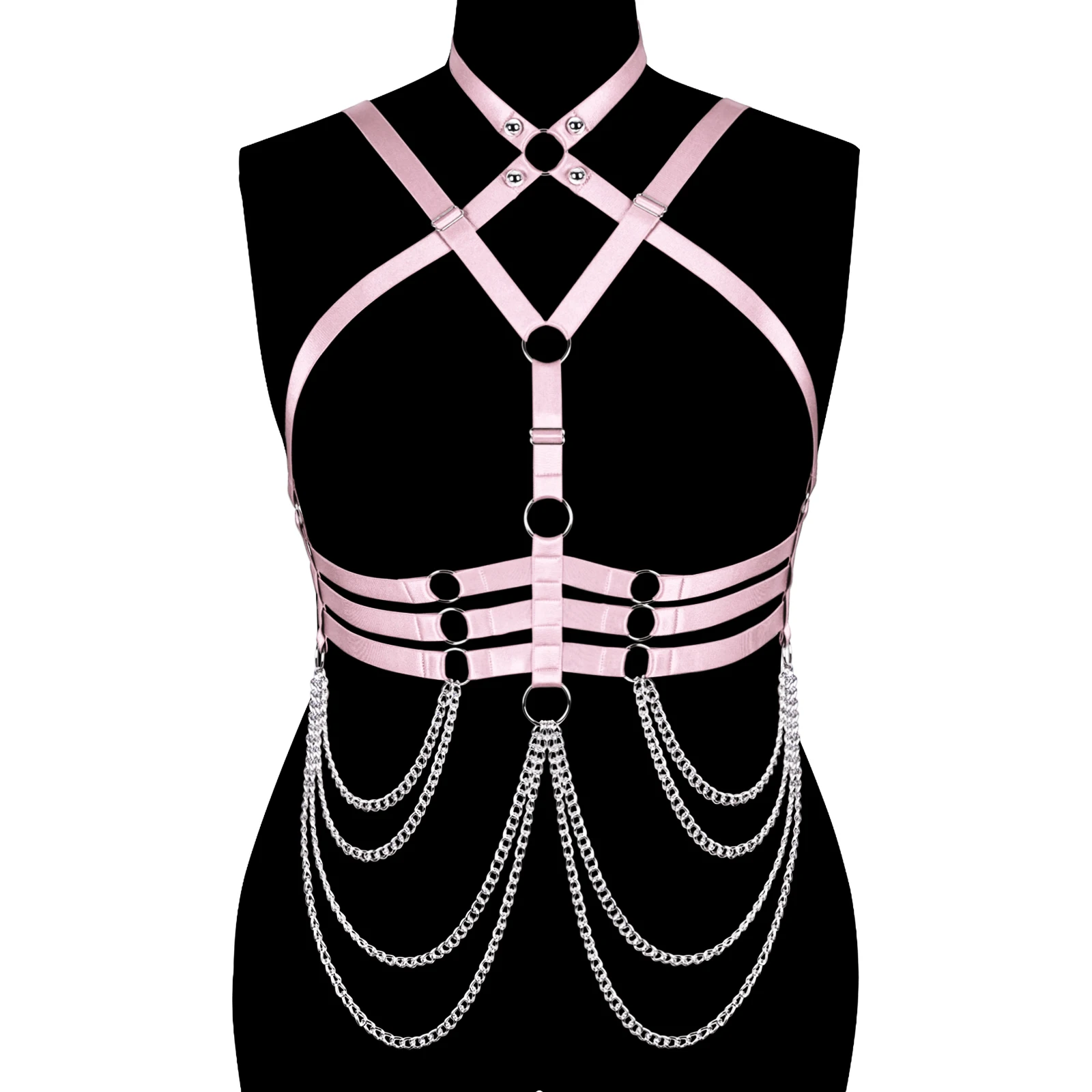 

Women's Tops Alluring Bras Stretch Cage Plus Size Bras Lace-Up Cutouts Body Bondage Bandages No Cup Erotic Lingerie