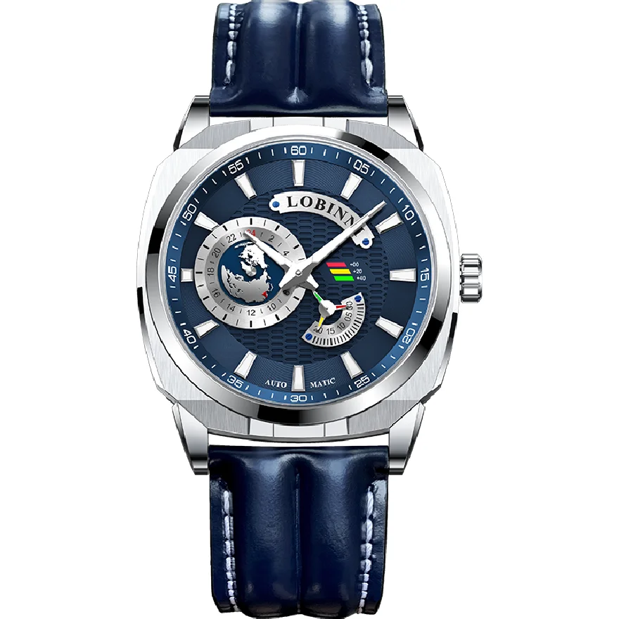 

Lobinni Men Luxury Watch 43MM Vintage Watches Automatic Watches Mechanical Wristwatch Square 50M Waterproof Sapphire Luminous