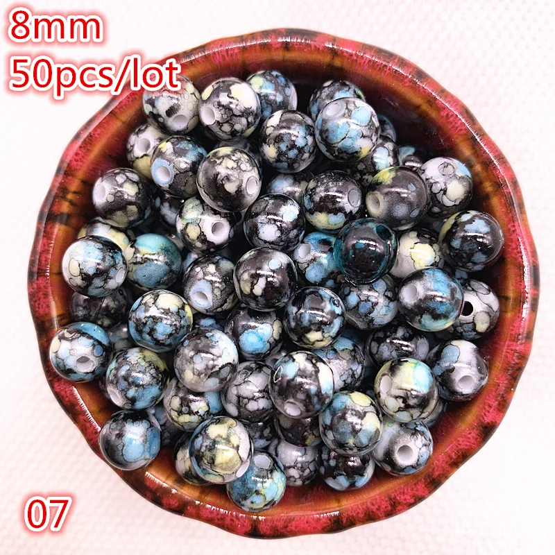 50-200 шт. цветущие круглые акриловые бусины 8 мм | Украшения и аксессуары