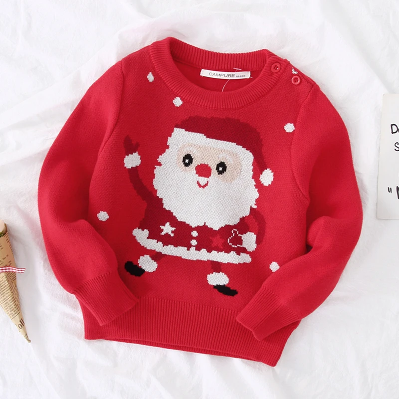 

Kids Clothes Boys Sweaters Christmas New Cartoon Girl Pullover Knit Bottoming Shirt for Babies Cotton Long Sleeve Kids Clothes