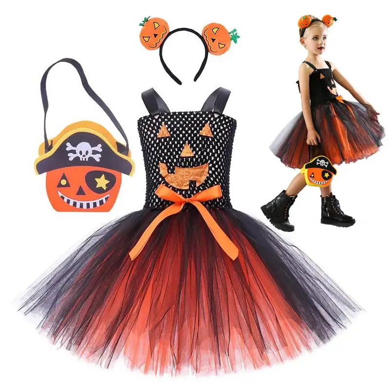 

Halloween Pumpkin Dress For Girl Fansy Tutu Dresses With Shawl Baby Boys Girls Party Stage Show Costume Children Easter Clothes