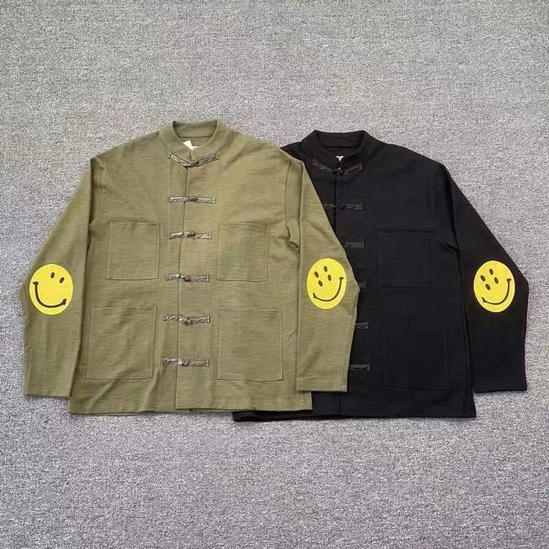 Oversized Jacket KAPITAL Smile Face Print Stand Collar Disc Button Casual Men Women 1:1 High Quality Kapitai Top