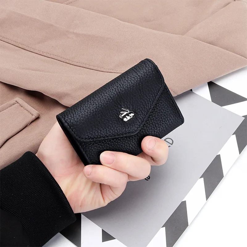 Women Luxury Card Holder Short Wallet Cute Mini Rabbit Coin Purse Multi-Card Bits Organ Type Clutch Folding Credit ID Card Bag