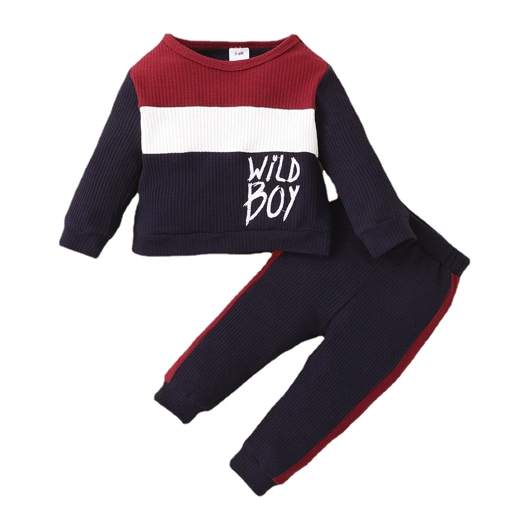 Toddler Baby Boy Clothing Long Sleeve Print Top + Trousers 2Pcs Set Infant Baby Spring Autumn Outfit Suit For 9 12 18 24 Months