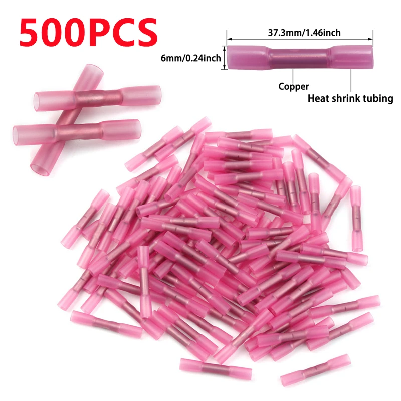 

Красные Термоусадочные соединители, изолированные водонепроницаемые обжимные клеммы, уплотнительный стыковой соединитель для электричес...