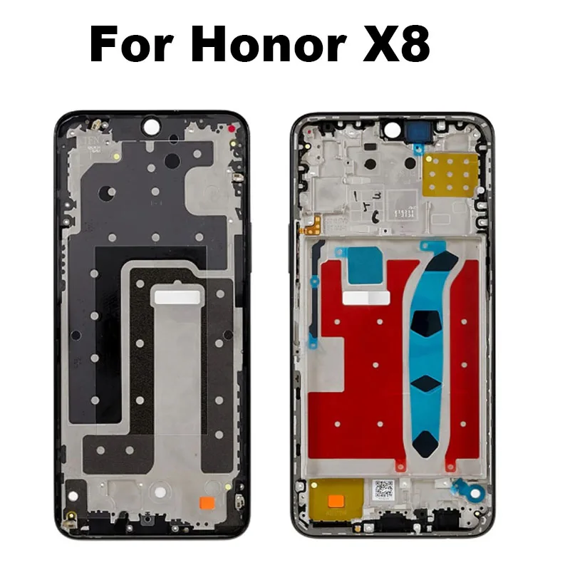 

Оригинал для Honor X8 4G средняя рамка Передняя ЖК-панель Лицевая панель корпус + кнопка регулировки громкости фотоэлементы, LX2,LX3 запасные части