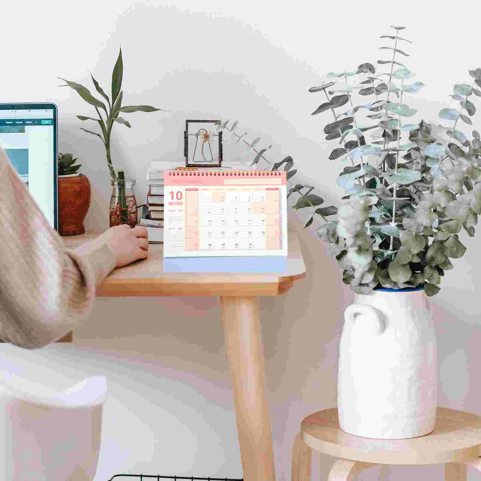 

2024 Desk Calendar Office Month Delicate Standing Home Accessories Daily Use Mini Decorative Students Portable Minimalistic