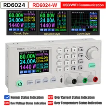 RD6018 RD6024 DC Voltage Regulator 60V 24A WIFI/USB Connection Step Down Voltage Bench Data Storage Power Supply Buck Converter