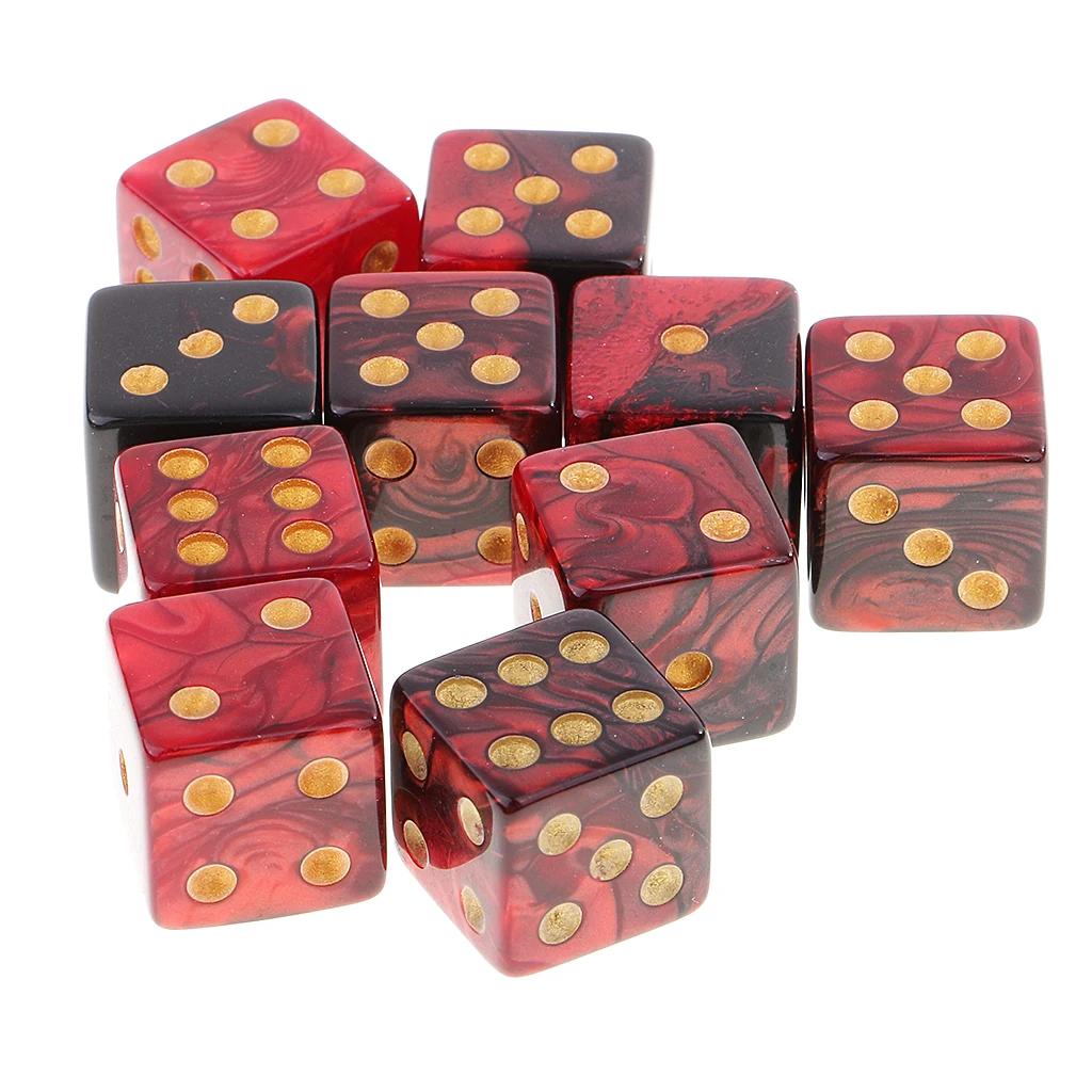 

10 шт. пластиковых D6 Набор кубиков двойного цвета для & Dragons DND MTG ролевая вечевечерние настольные игры