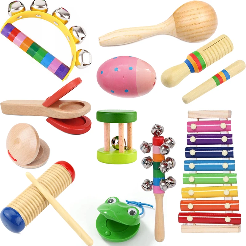 

11Pcs Kids Baby Musical Instruments Toy Pack Educational Jouet Bebe Montessori 2 3 4 5 6 Ans Kinder Spielzeug детские игрушки