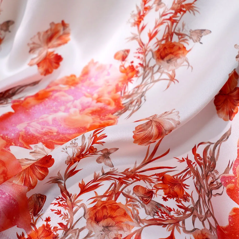 Женская пижама из натурального шелка с цветочным принтом одежда для сна новинка