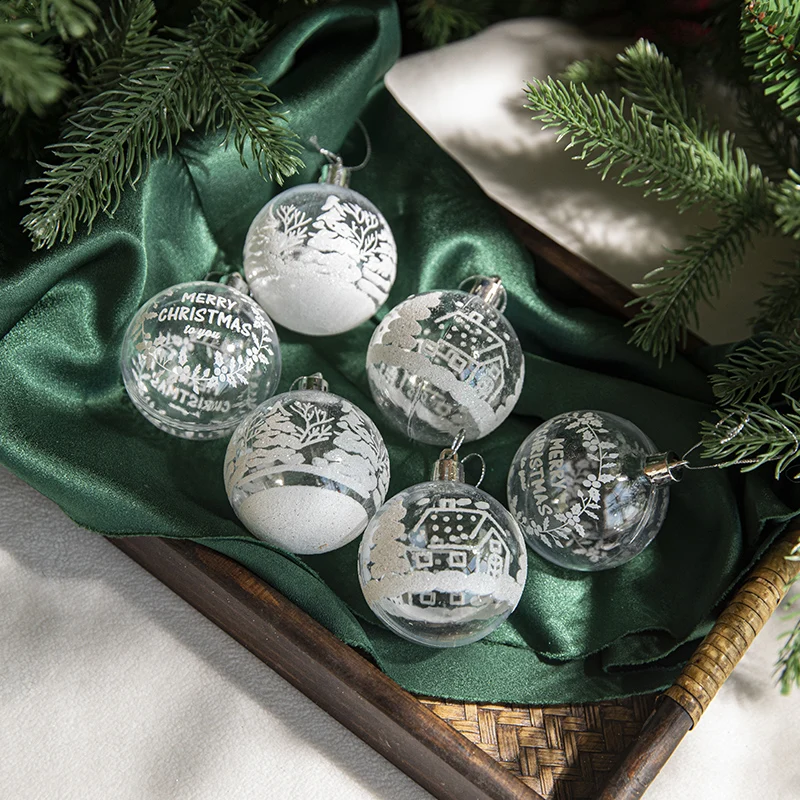 

Рождественский шар, 6 шт., украшения для рождественской елки, яркий акриловый пластиковый шар, рождественское потолочное украшение, Рождественские шары