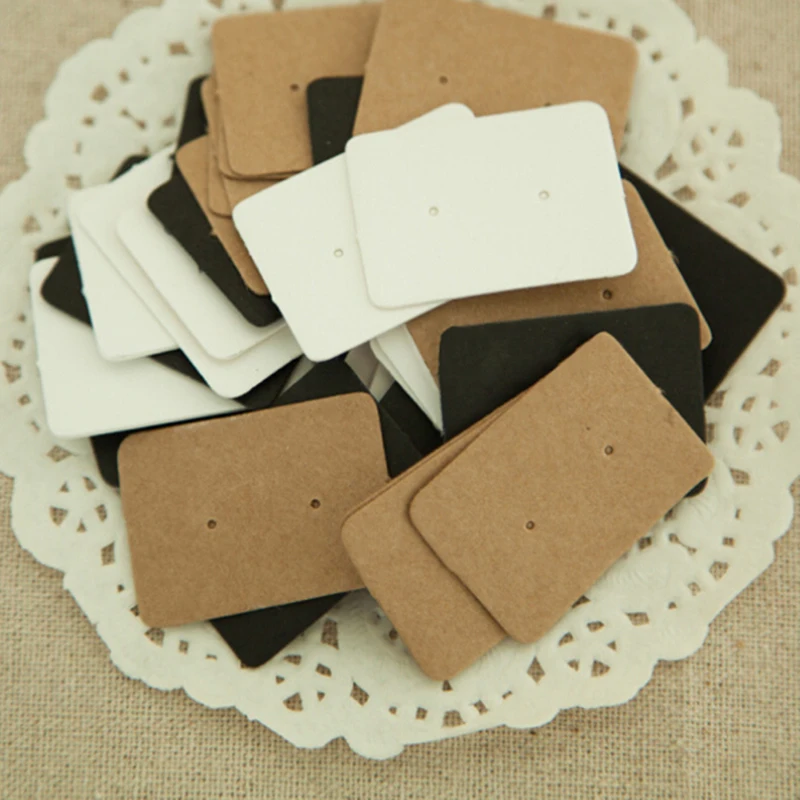 

Wholesale 50PCS Pro Display Type Earring Ear Studs Holder Hang Hanging Kraft Paper Cards Packaging Bags
