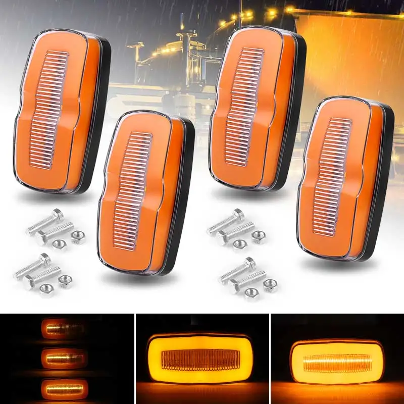 

4pcs 12V 24V LED Tail Brake Light Dynamic Turn Signal Light Flowing Side Lamp Warning Lamp For Car Trailer Truck Tractor ATV UTV