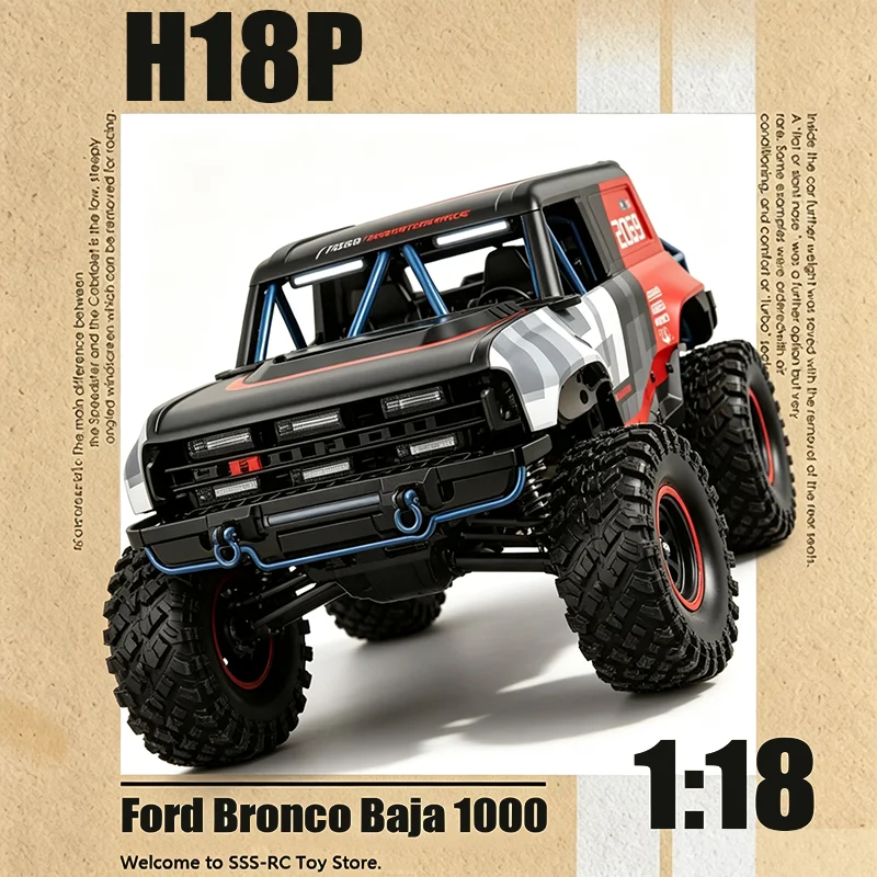 Фото Бесщеточный радиоуправляемый внедорожник Mjx H18p Ford Bronco Baja 1000 в масштабе 1:18, полноприводный, для бездорожья, новая поставка №1