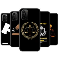 law student lawyer judge phone case for xiaomi redmi poco f1 f2 f3 x3 pro m3 9c 10t lite nfc black cover silicone back prett mi