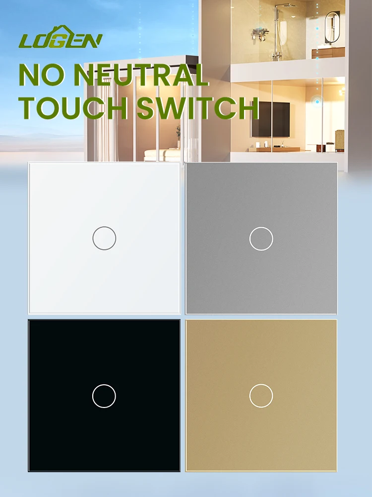 Сенсорный переключатель Logen настенный сенсорный одинаковый без нейтрального