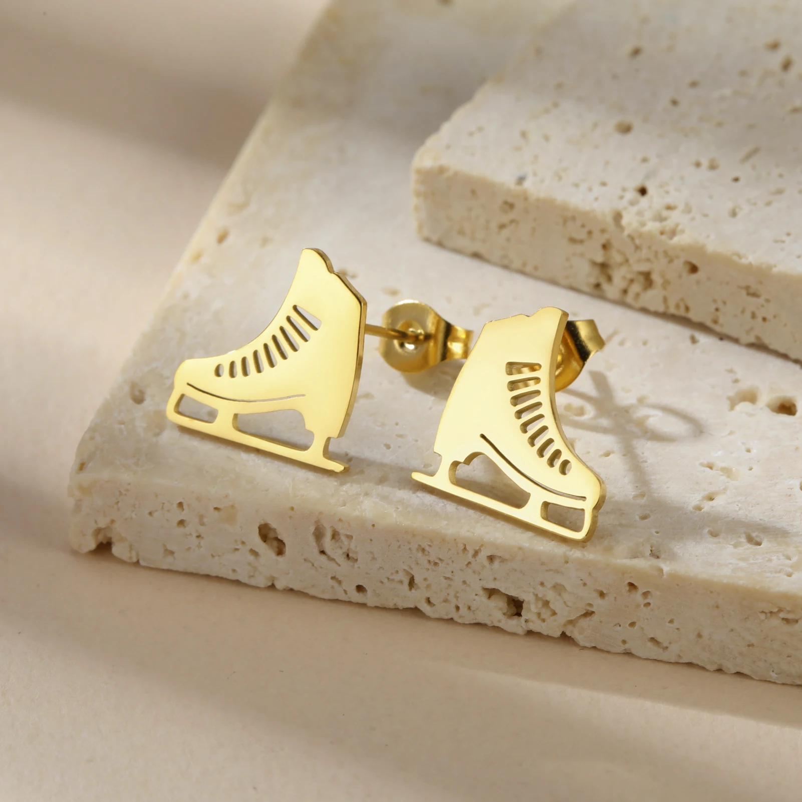 Unift Женские серьги-гвоздики из нержавеющей стали для катания на коньках Коньки