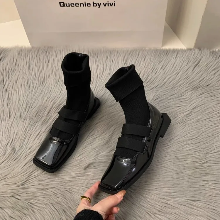 Ботильоны женские с квадратным носком