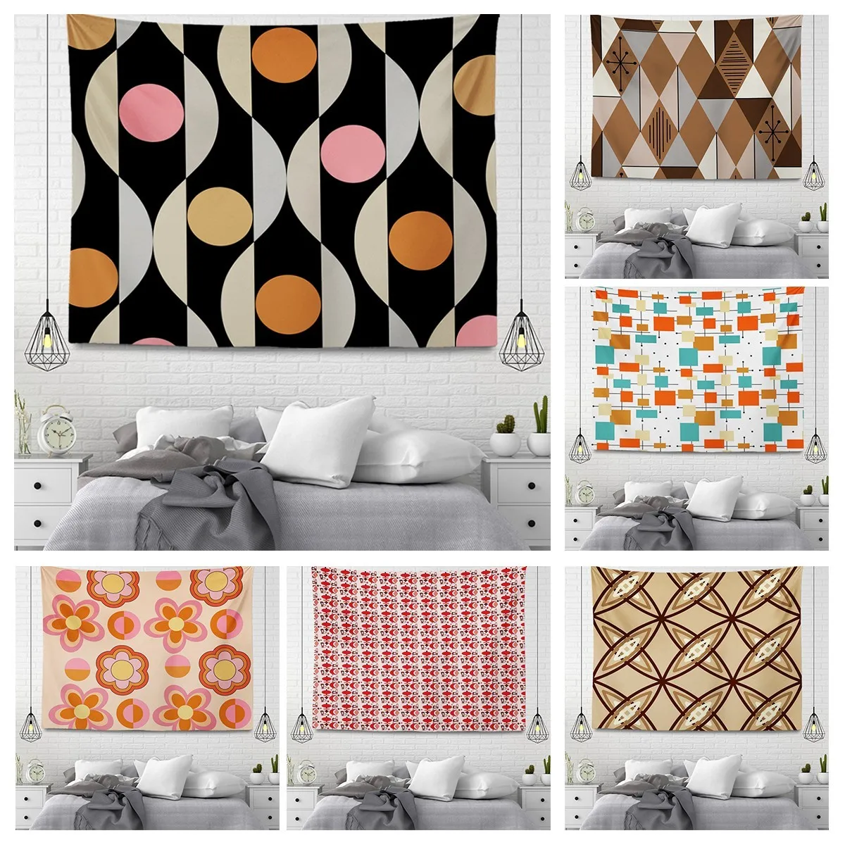 

Wall tapestry aesthetic Home room decor boho accessories hanging large fabric autumn simple Bedroom carpet nordic boho plant
