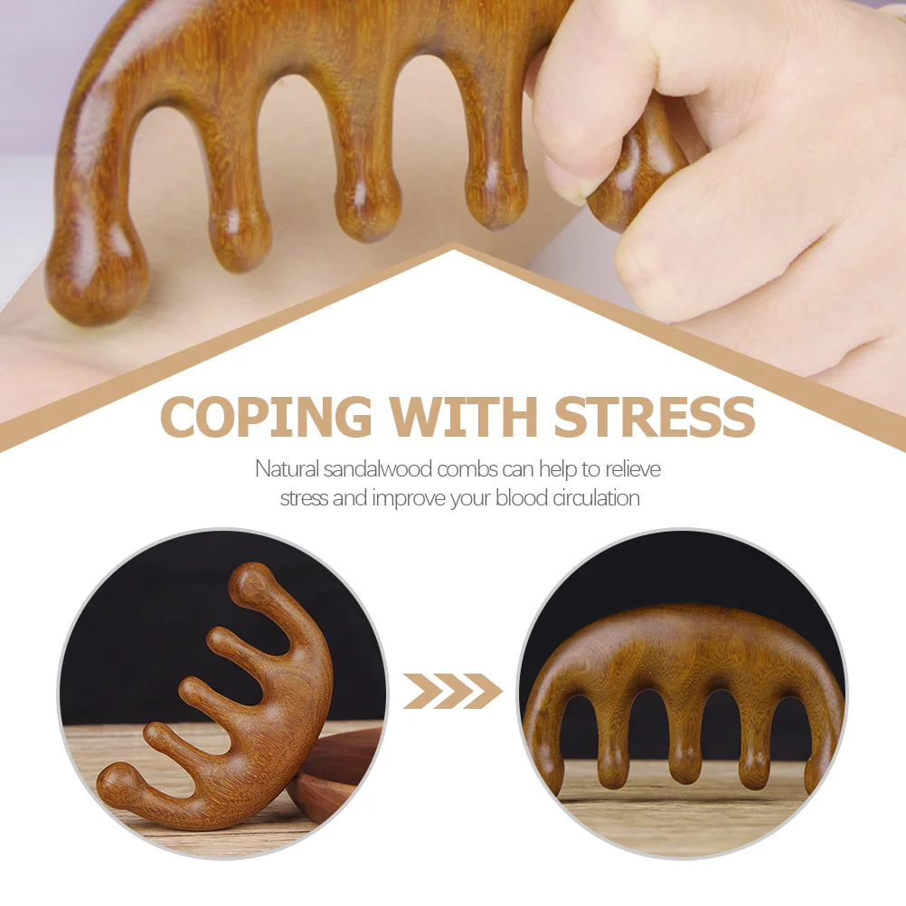 Массажная расческа расчески из сандалового дерева массажер с широкими зубьями