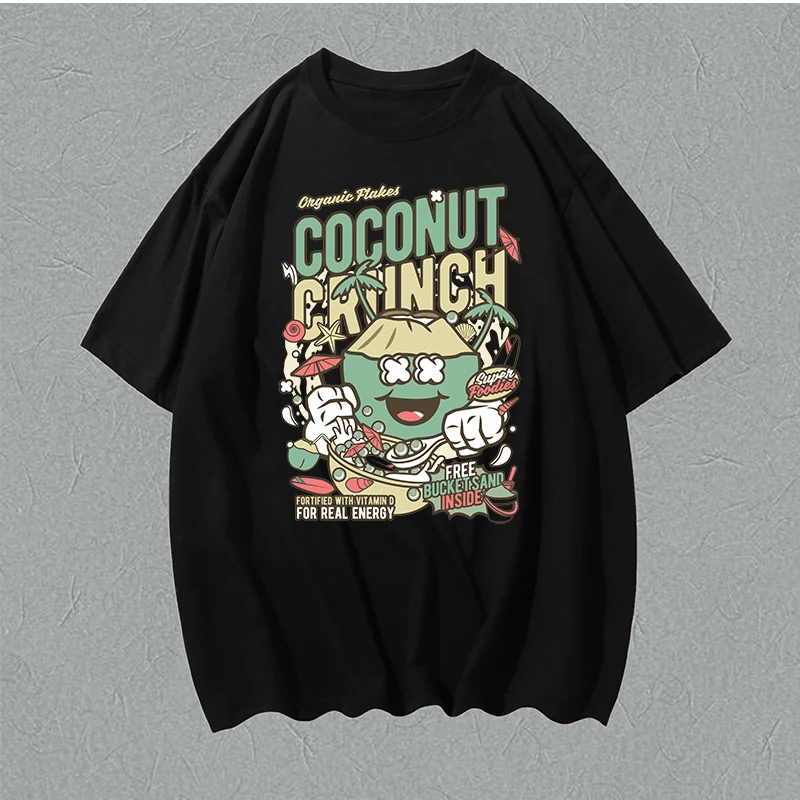 

Cartoon Boho Print Teenage Funky Undershirt Hip Hop Gray Rock Sailor Men Blusa
