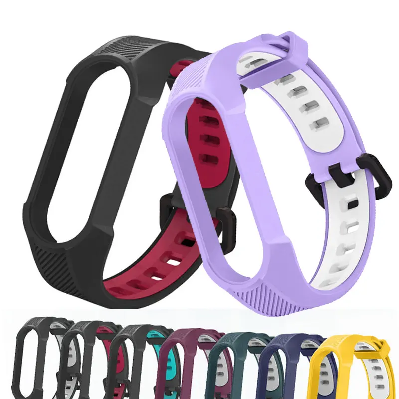 

Soft Silicone Strap for Xiaomi Mi Band 4 5 6 Bracelet Colorful Sport Breathable Strap for Miband 3 4 Replacement Wristband Belt