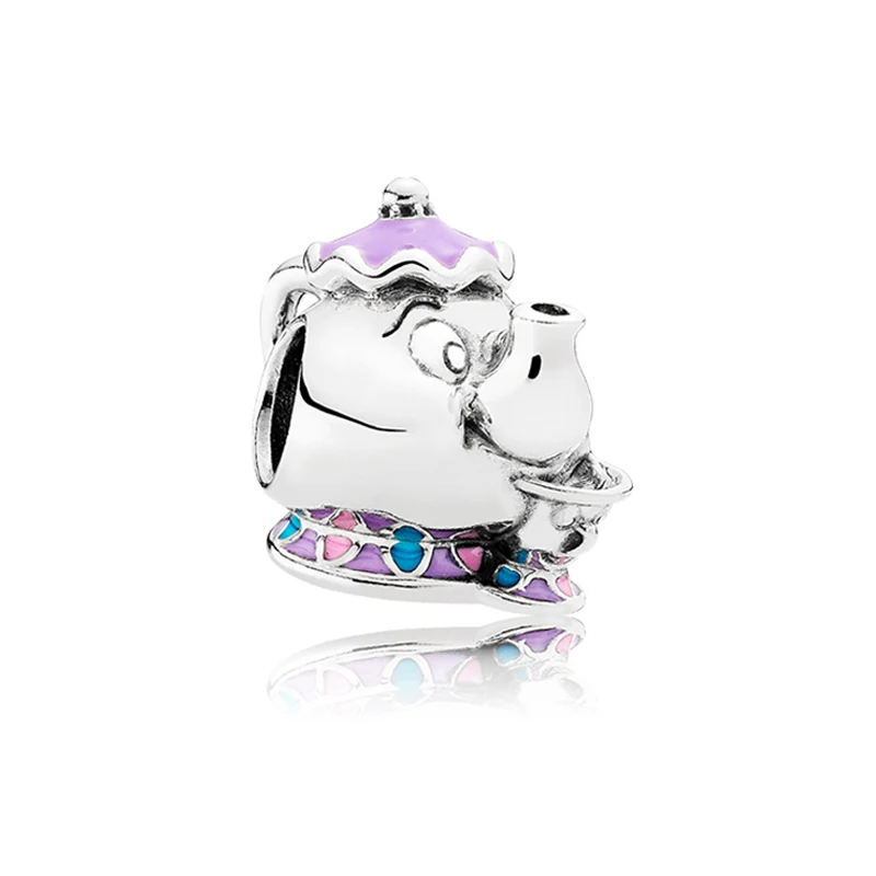 

Fit Pandora Disney Beauty and the Beast Charms Mrs Potts and Chip Teapot Beads for Jewelry Making Women Bracelet Accessories DIY