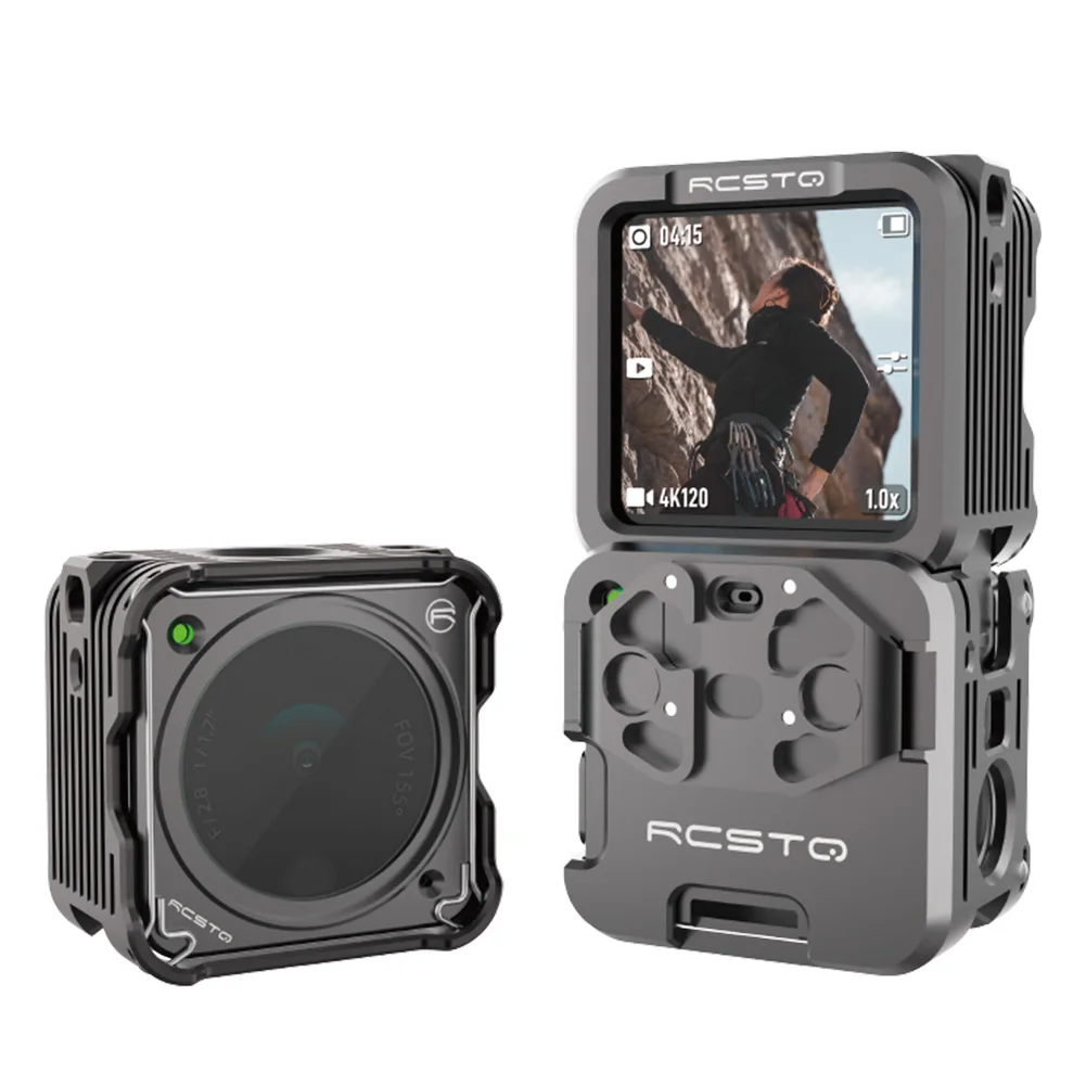 

Metal Cage for DJI Osmo Action 2 Magnetic Frame Case Cage with 1/4 Screw Cold Shoe Protective Housing Kit Camera Accessory