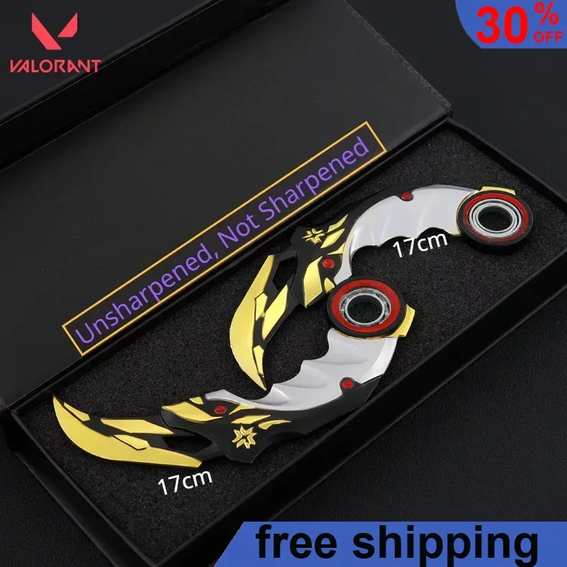 

Valorant Weapon Premium Edition 17cm Champions 2021 Leather Case Metal Sword Karambit Collection Game Peripheral Model Toys Gift