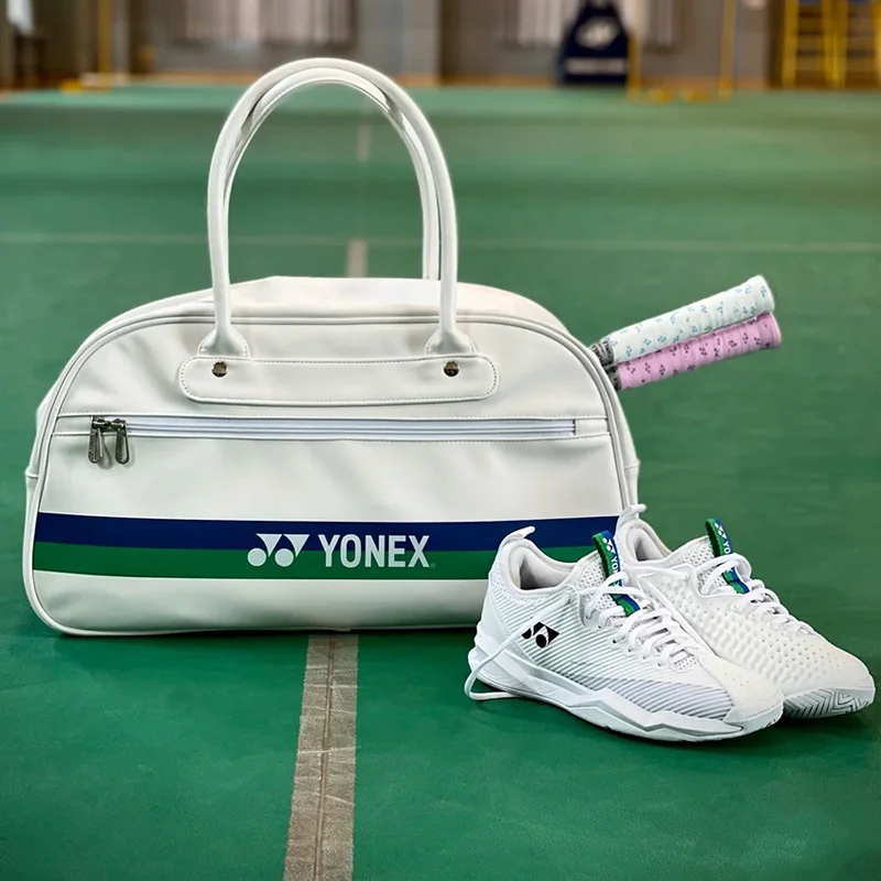 YONEX Large Leather 75th Anniversary 3pcs Badminton Rackets Bag For All Shuttlecock Accessories Squash Sports Badminton Bag