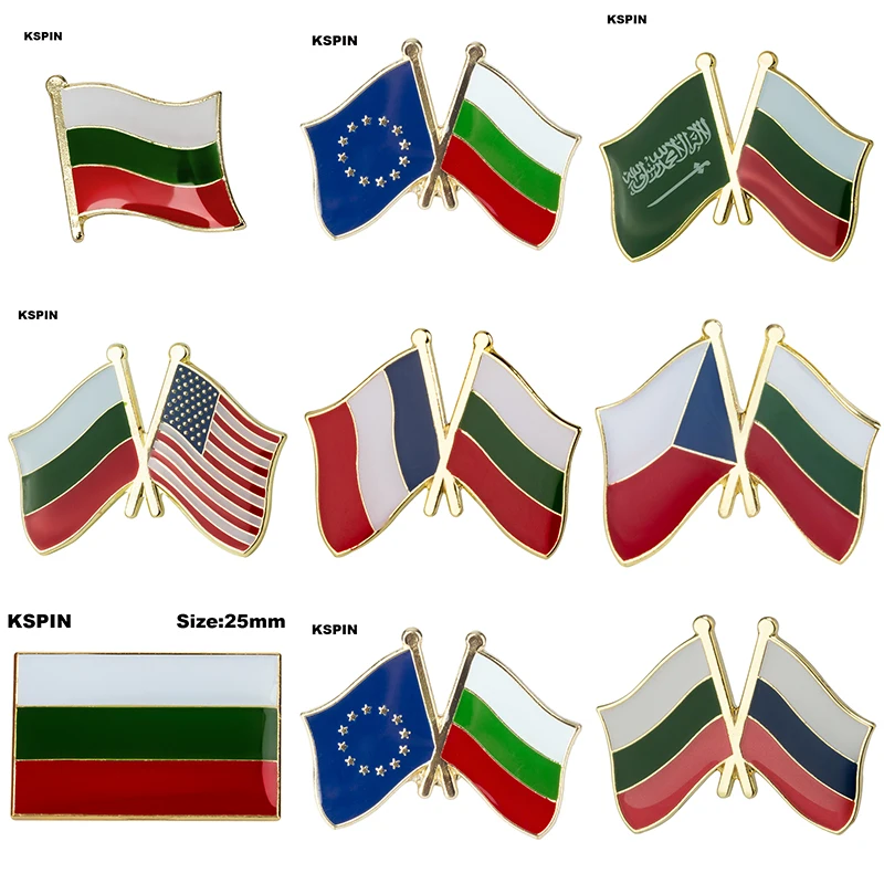 Брошь с булавкой в виде флага Болгарии