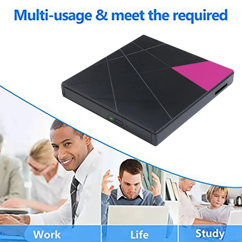 USB Внешний оптический привод USB3.0 + TYPE-C DVD CD-плеер Поддержка SD-карты U-диска для ПК Mac