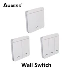 Беспроводной смарт-выключатель AUBESS, 433 МГц, настенный панельный выключатель с дистанционным управлением, мини-переключатель, домашсветильник Светодиодная панель управления вентилятором