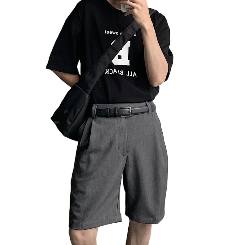 

Мужские шорты до колена, повседневные однотонные, цвета хаки, черный, серый, лето