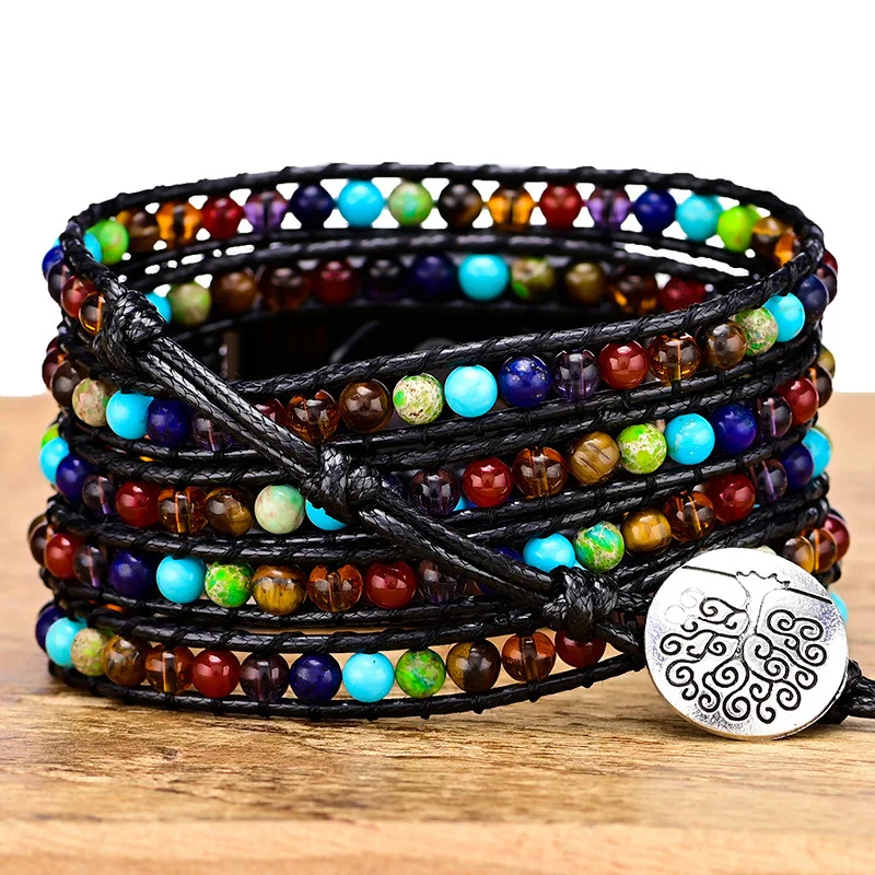 Bohemia for Apple Watch Band 38mm 40mm 42mm 45mm Agate Beaded Bracelet Strap for Iwatch Series 1-7 Ethnic Gothic Wristband
