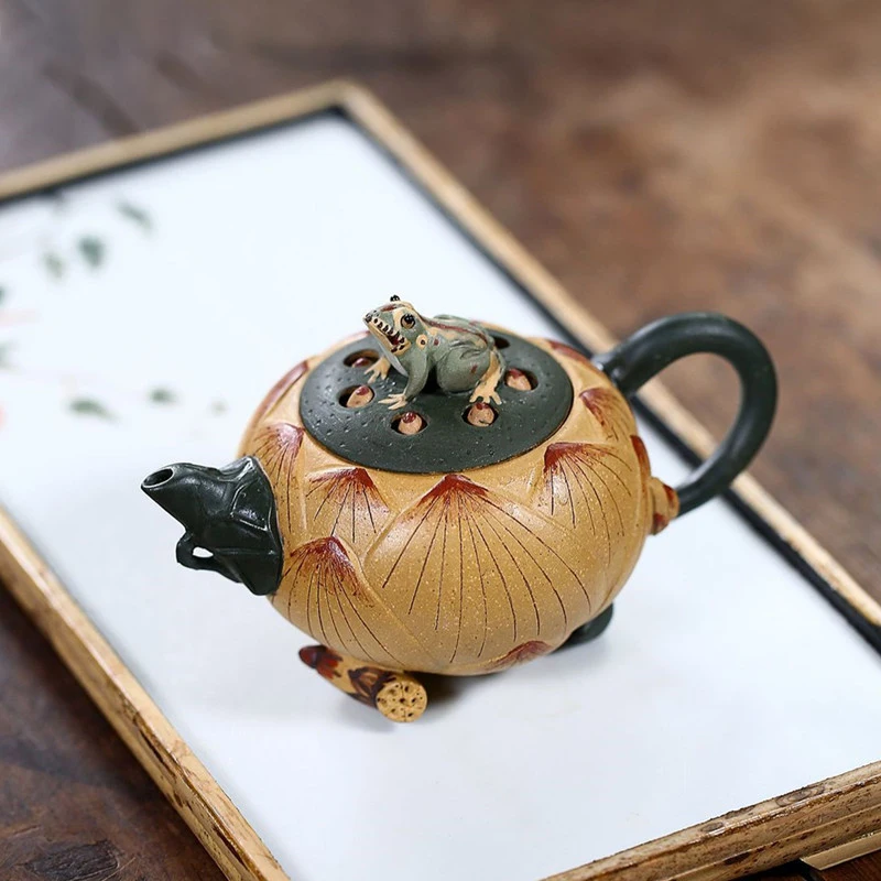 

Creativa Zisha, tetera с фильтром, сделанный вручную, tetera Yixing de arcilla púrpura, уютный, персонализированные игрушки