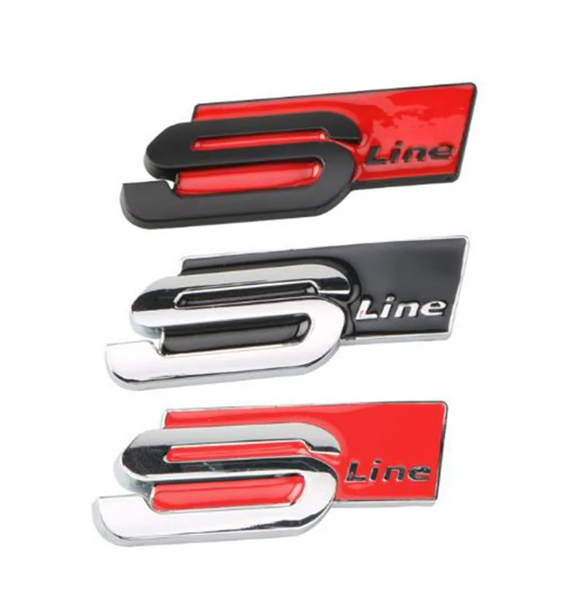 

10pcs NEW SLINE S Line TRUNK Badge FENDER Emblem TT RS S3 S4 A6 A8 Q3 BLACK/RED