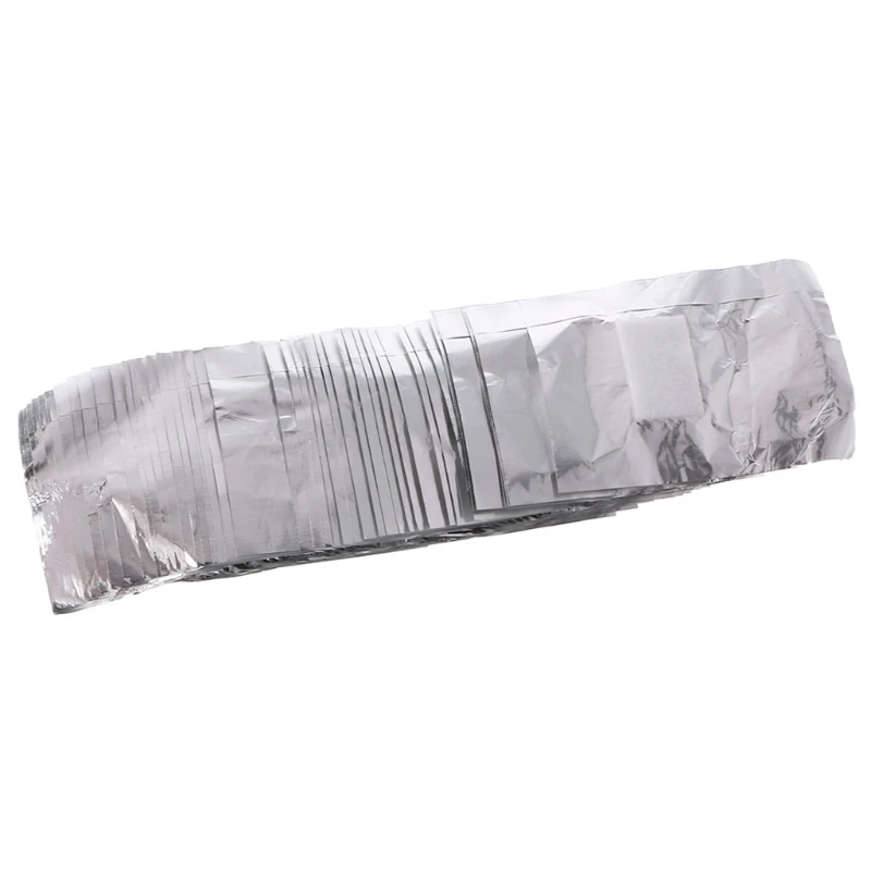 

50 Aluminium Foil Nail Art Soak Off Acrylic Gel Polish Nail Wraps Remover