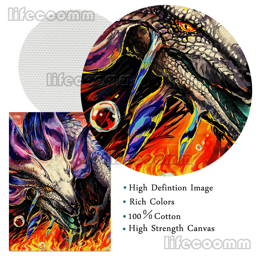 Винтажная настенная Картина на холсте Dragon Monster Hunter огнеупорный гигантский дракон