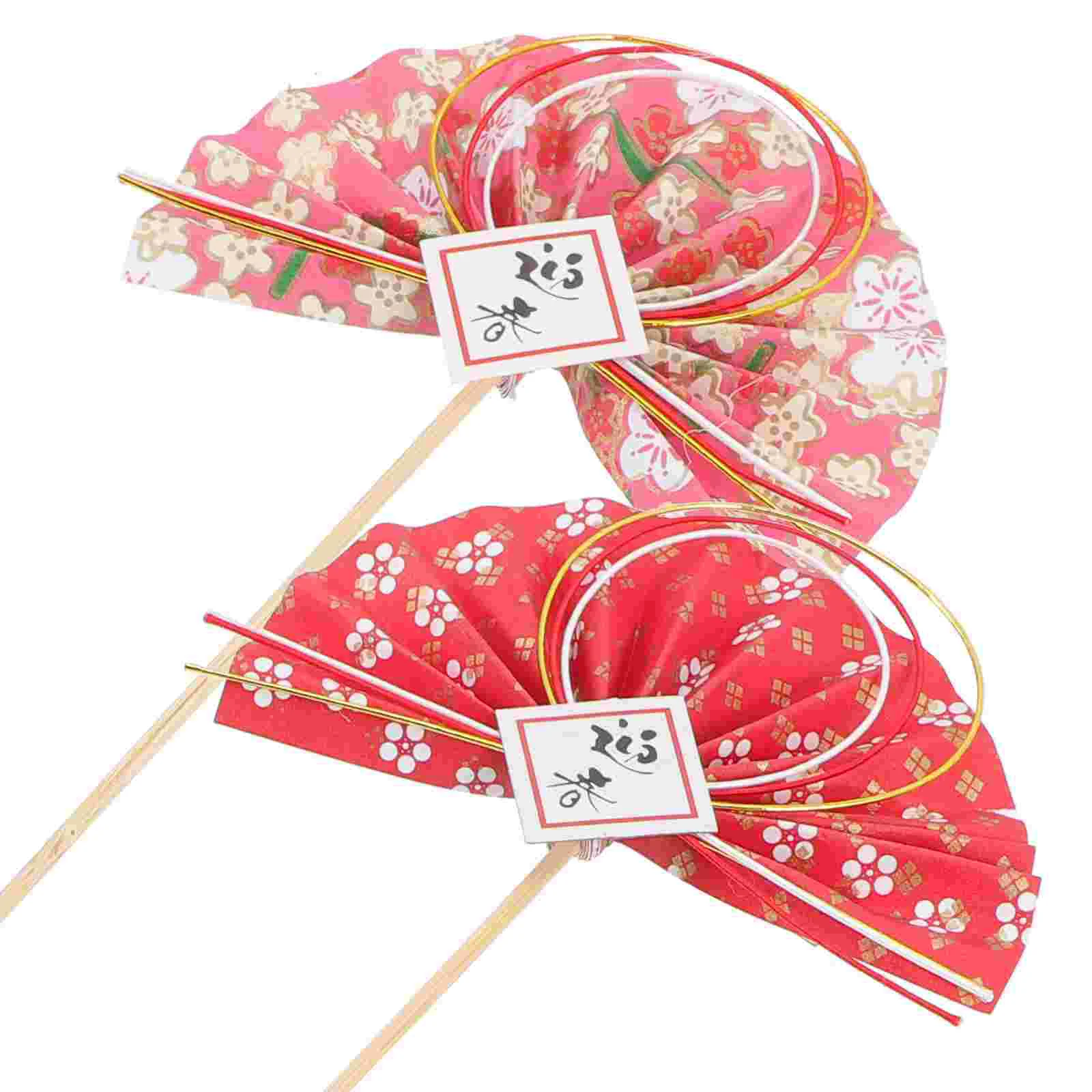 

Fan Arrangement Flower Picks Paper Japanese Decor Pick Ornament Shaped Restaurant Ornaments Party Photo Props Topper Floral