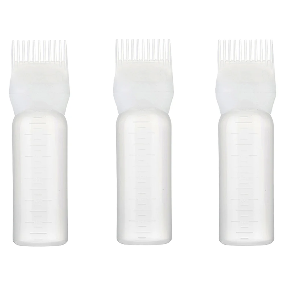 

3pcs Root Comb Applicators Bottle Comb with Graduated Scale Hairdressing Dry Cleaning Bottles for Hair Dye Coloring Scalp Kit