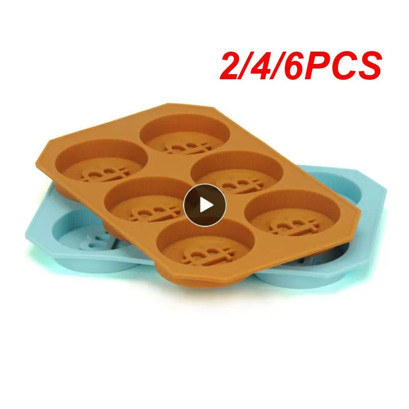 

2/4/6PCS 6 With Bitcoin Ice Tray Chocolate Mold DIY Baking Cake Mold Mousse Mold (random Color)