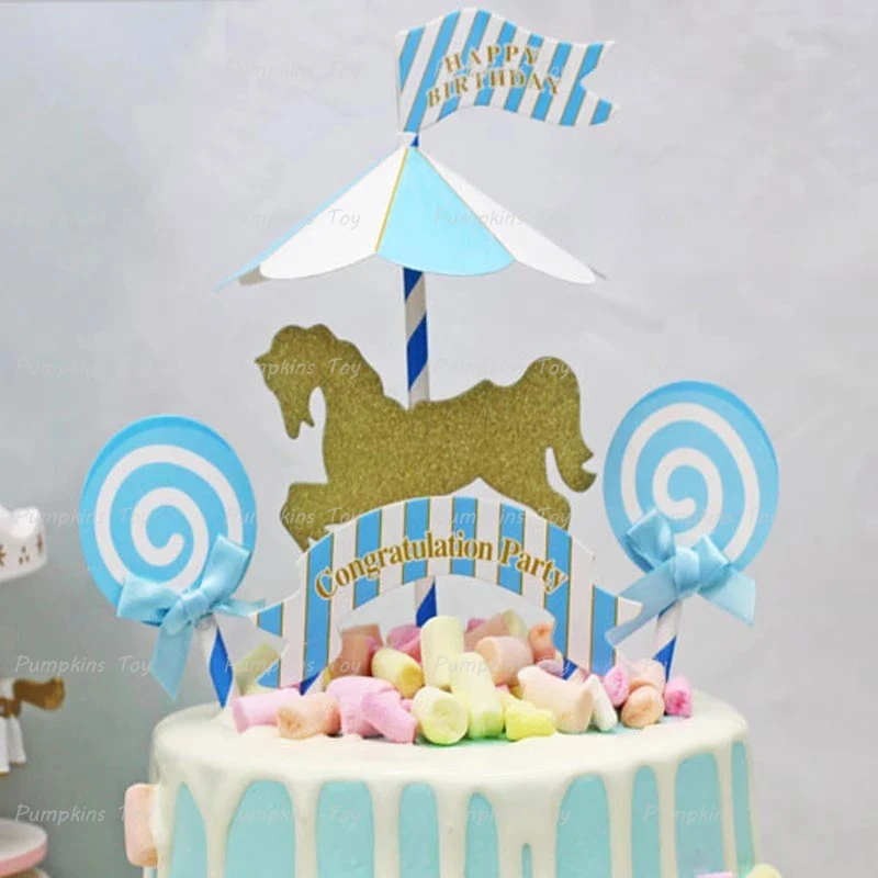 1 Набор карусель для леденцов лошадь торт Топпер единорог товары дня рождения