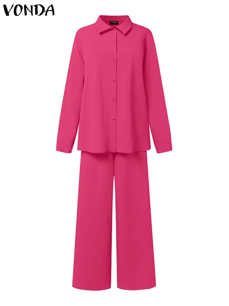 Модные женские комплекты 2024 повседневные свободные костюмы VONDA из двух предметов