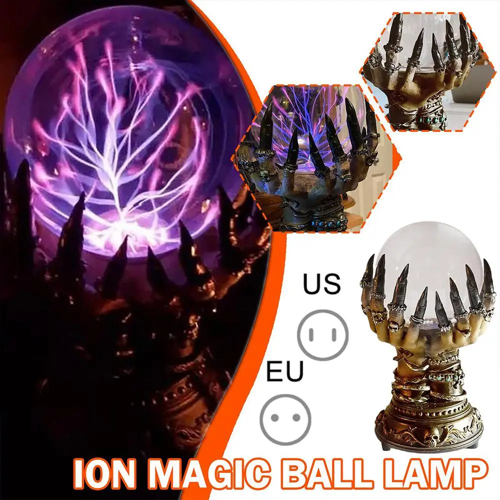

Halloween Decoration Crystal Ball Deluxe Celestial Glowing Skull Ball Lamp Spooky Prop Finger Creative Decor Plasma Home Ma T6J0