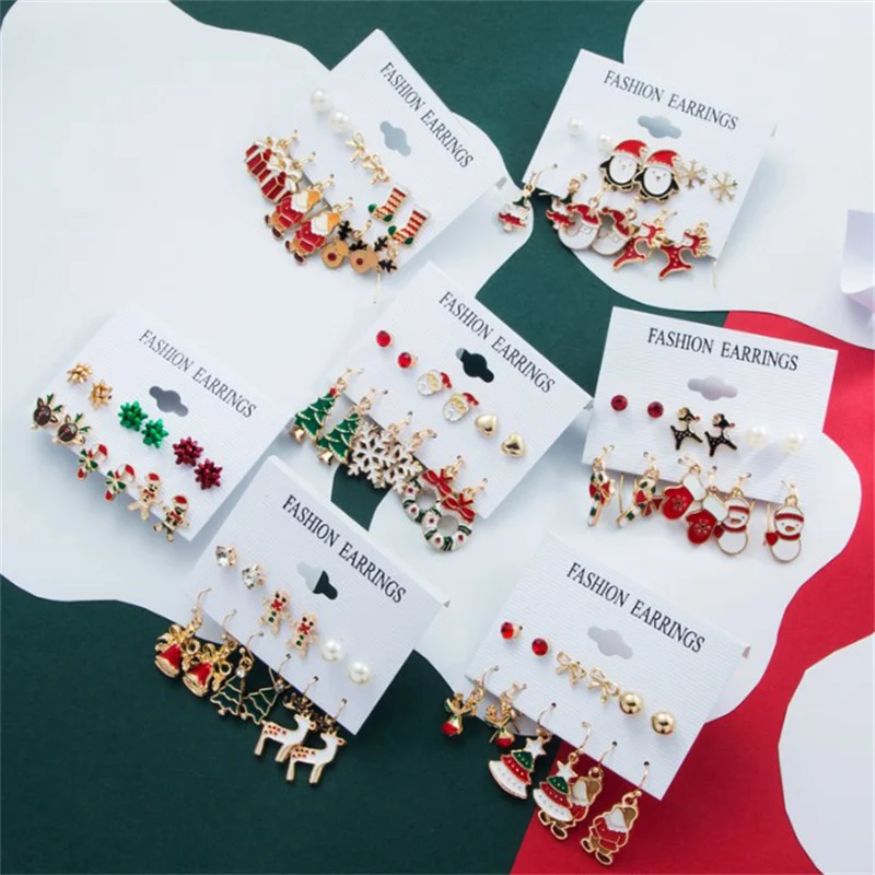 Рождественский тематический комплект серег для женщин серьги с рисунком