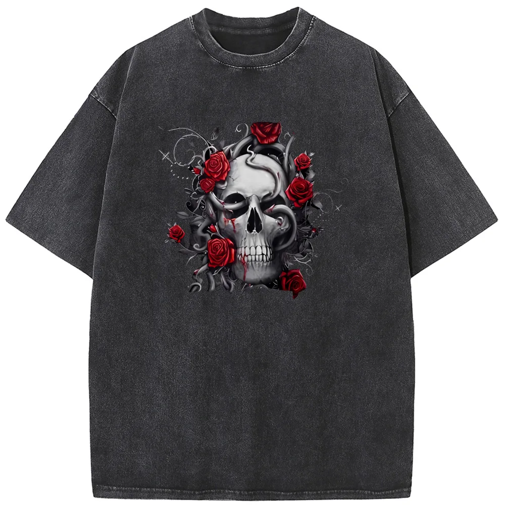 Мужская футболка в стиле хип-хоп промытая вареного старого стиля топ для