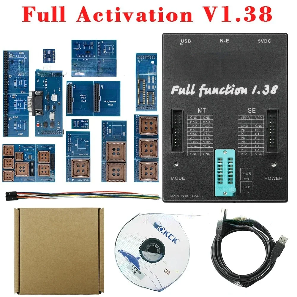 Полный набор адаптеров программатора ЭБУ V1.38